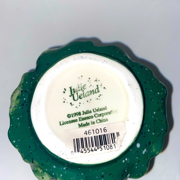 EUC Vintage Enesco Snowman creamer & Christmas Tree Sugar by Julie Ueland 1998 - Picture 4 of 11